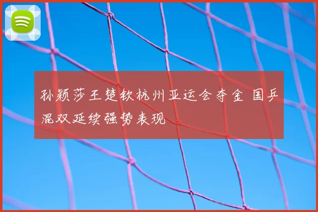 孙颖莎王楚钦杭州亚运会夺金 国乒混双延续强势表现